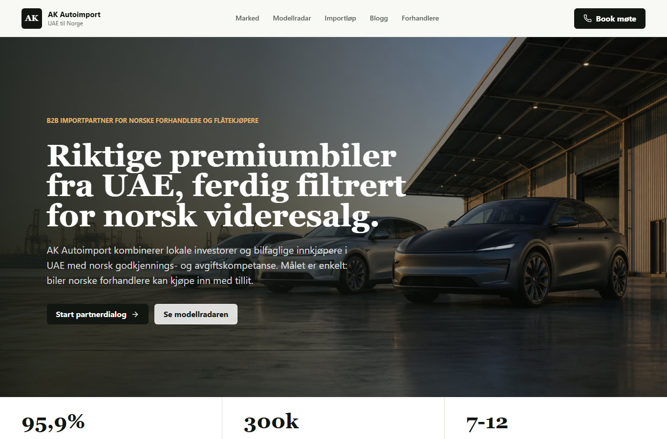 Luxury Auto Imports, kommersiell nettside for bilimport
